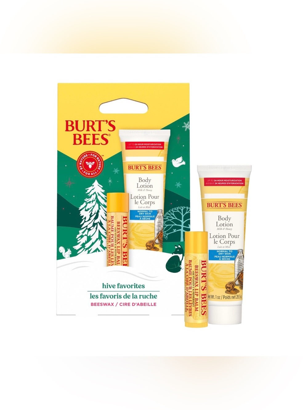 🤩 $5 SALE! 🤩 NWT Burt's Bees Hive Favorites Beeswax Gift-Lip Balm & Body Lotion